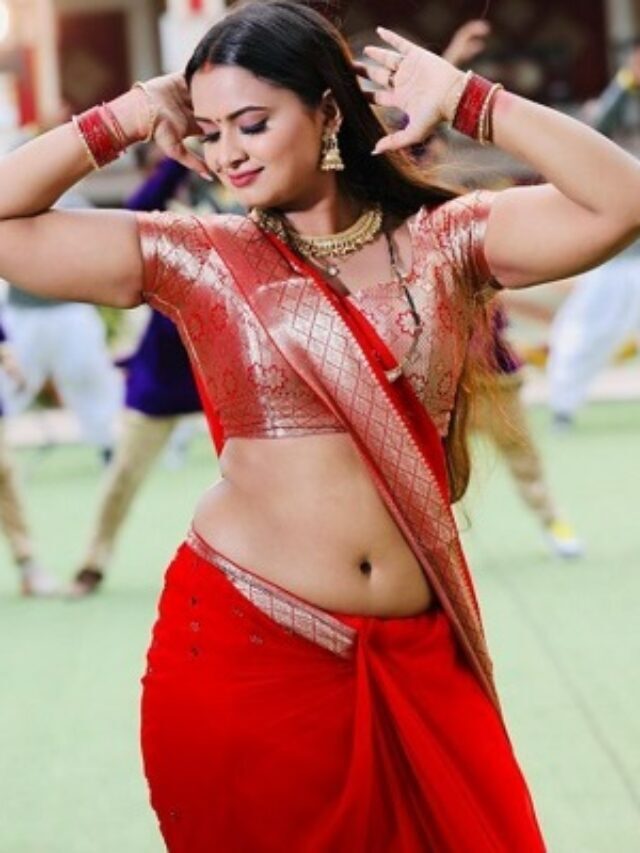Neelam Giri Hot Photo in Red Saree Looks Beautiful